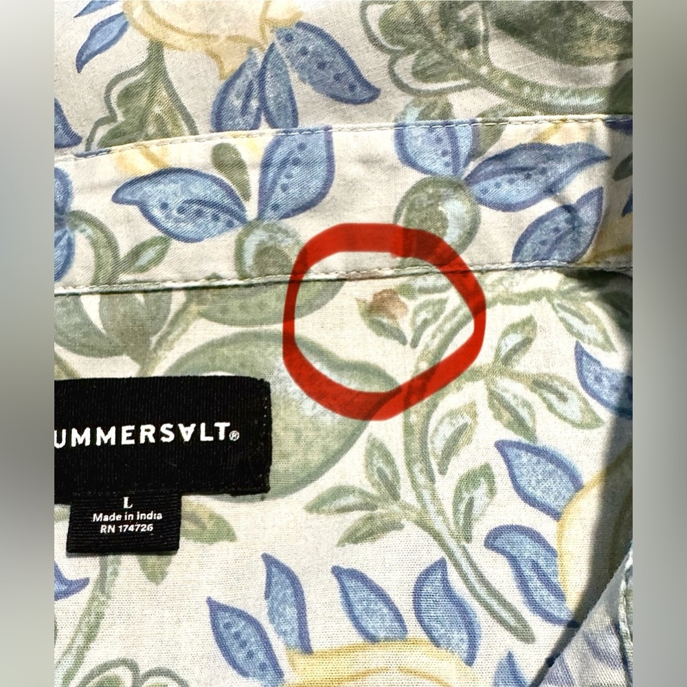 Summersalt Poolside Poplin Button-Down Shirt In Secret Garden Women’s Sz L Top - Picture 15 of 15